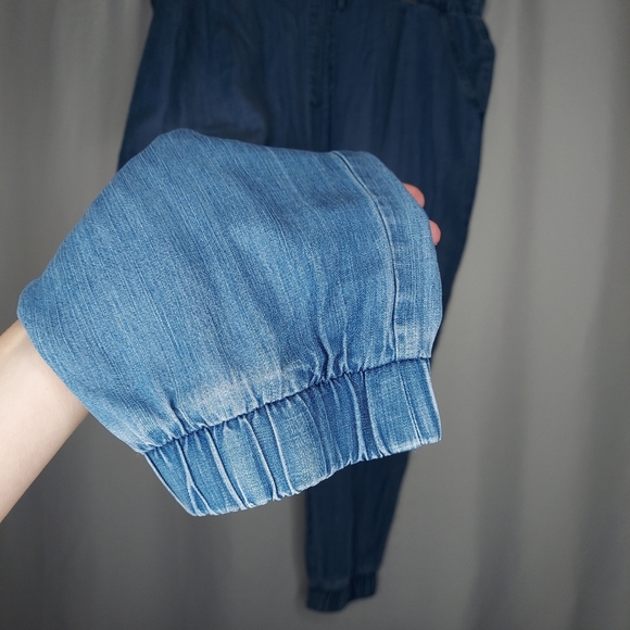 Side Stitch Los Angeles Lyocell Pants P1X Blue Jogger Drawstring Elastic Pullon - Picture 5 of 10